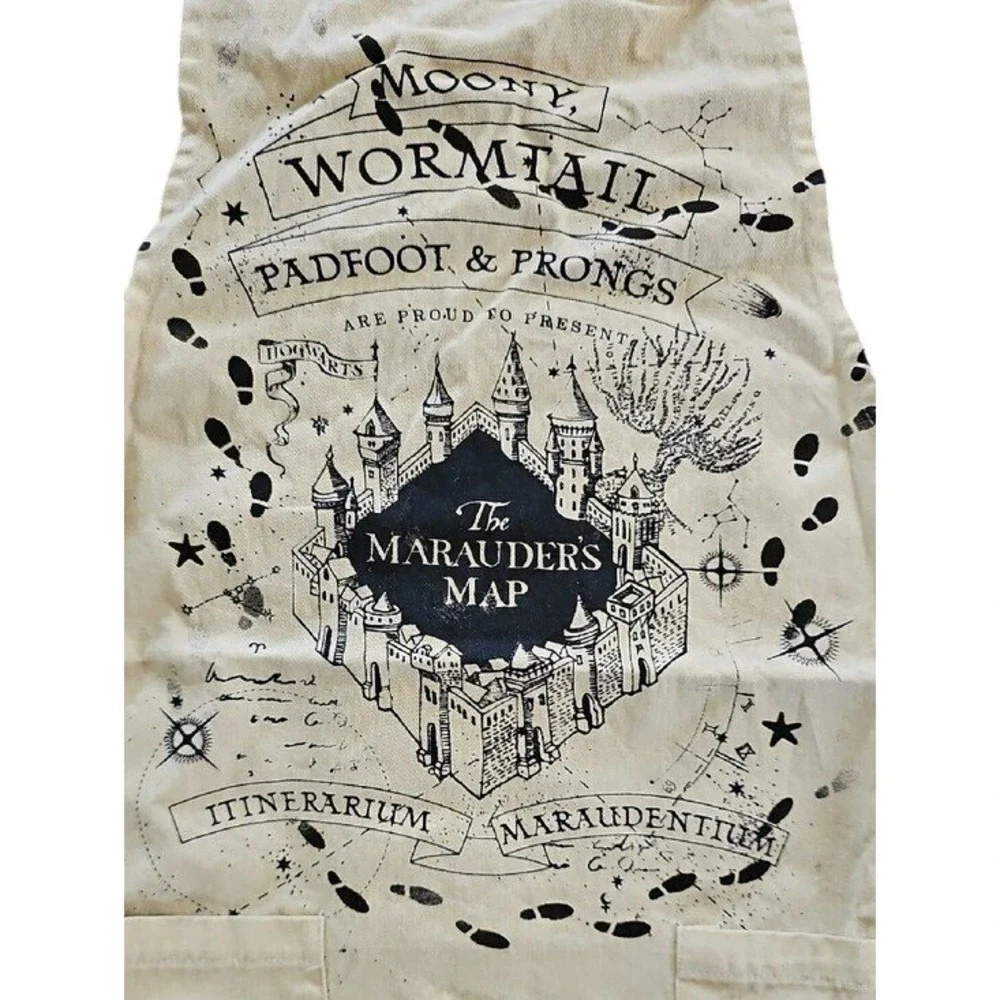 Harry Potter Marauders Map Apron Beige Cotton Ukonic Robe Factory One Size